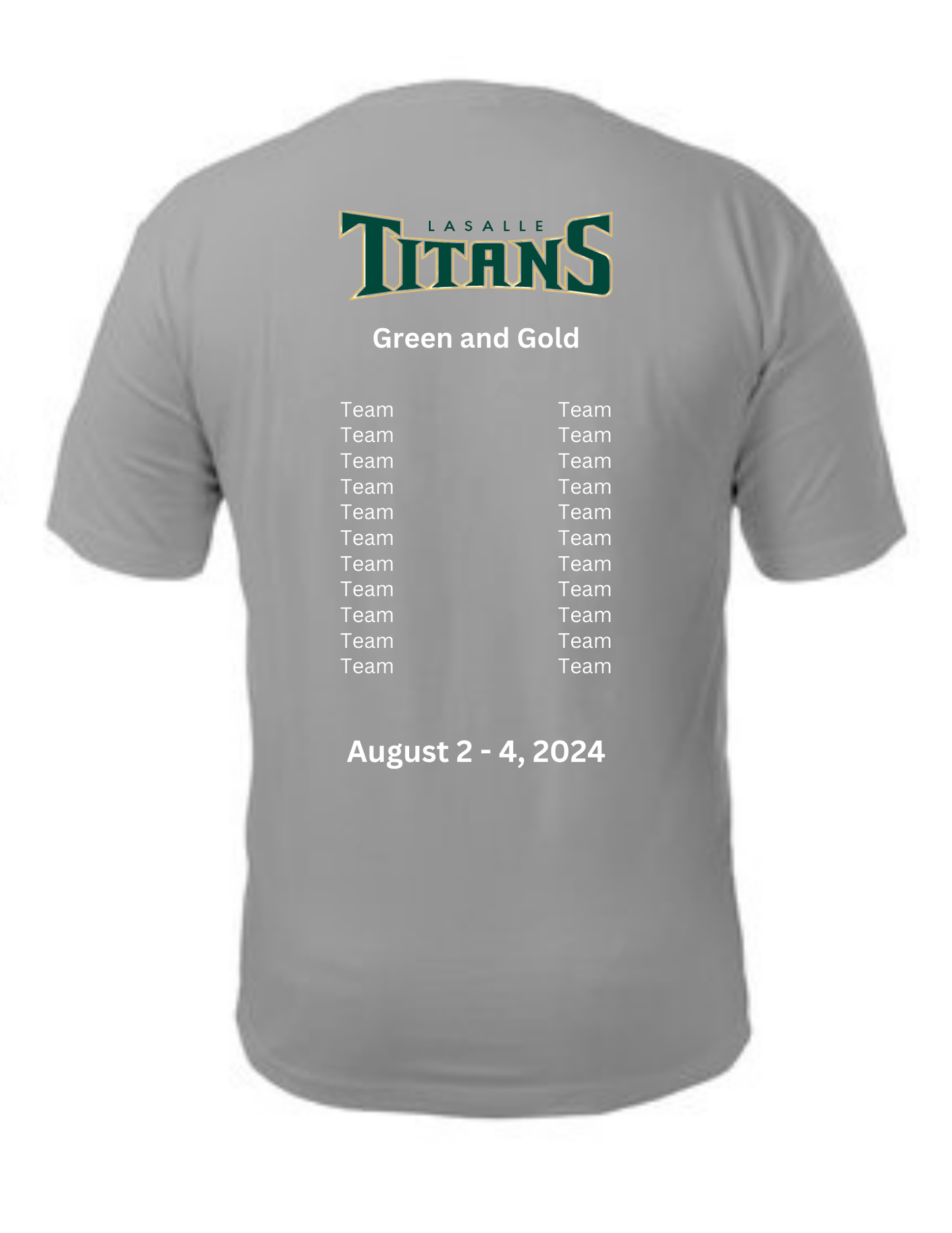 Green and Gold Tournament Cotton T-Shirt