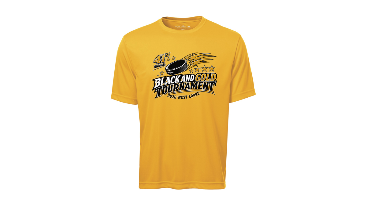 Black and Gold Performance T-Shirt (Adult and Youth)