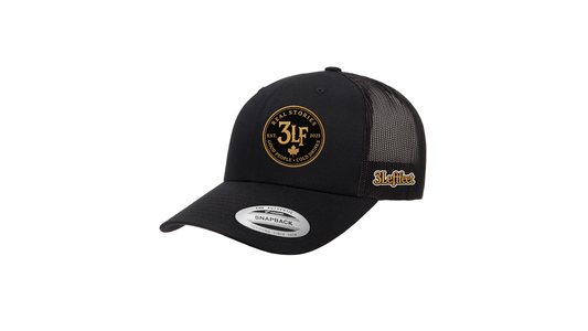 3 Left Feet Leather Patch Trucker Hat
